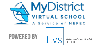 My District virtual school, a service of NEFEC, powered by flvs, Florida Virtual School