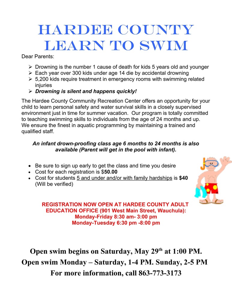 learn to swim information