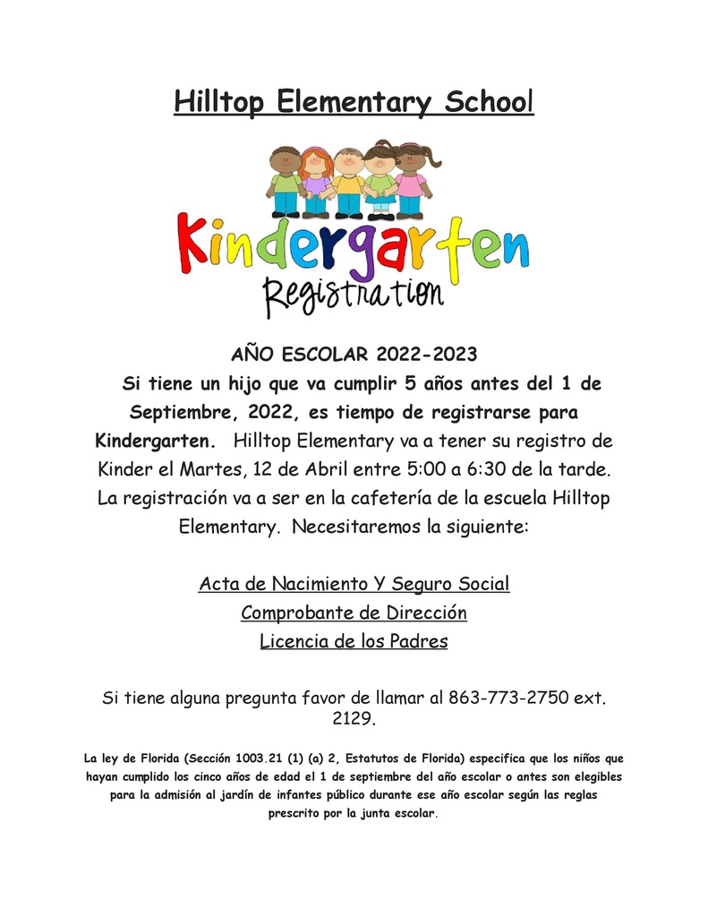 Kindergarten Registration 2022 